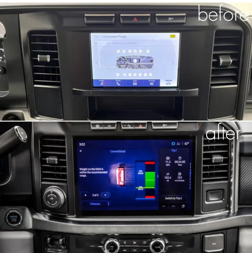 2023-2025 Ford Super Duty F-250 / F-350 8'' to 12'' Sync4 OEM Touchscreen Upgrade