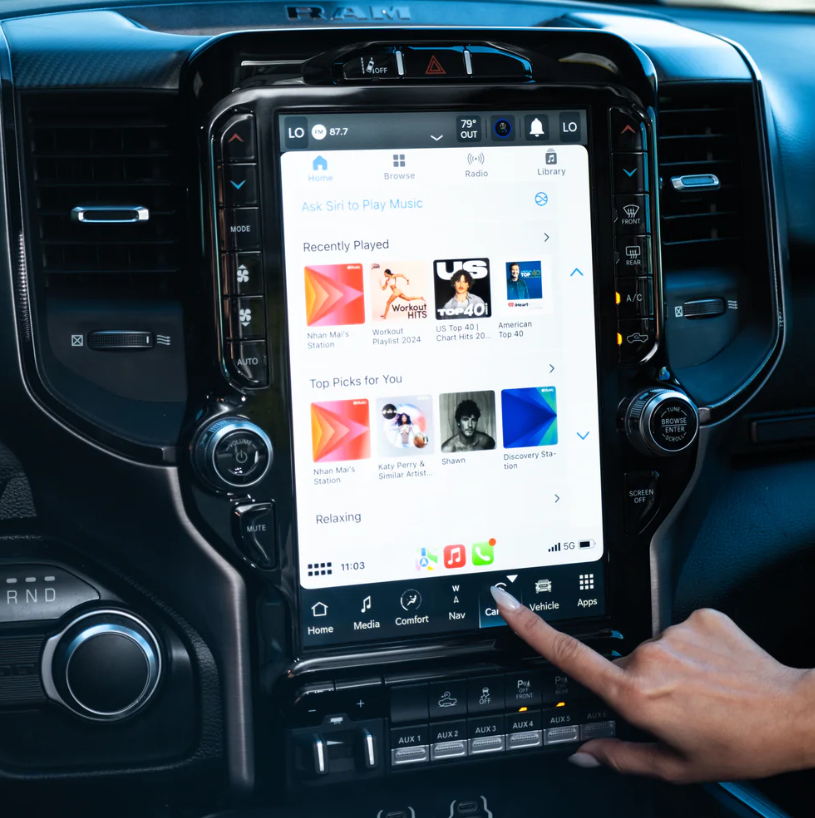 2019–2021 Ram 2500/3500 Uconnect 5 12-Inch Screen Upgrade Kit UBQ – Wireless Apple CarPlay & Android Auto