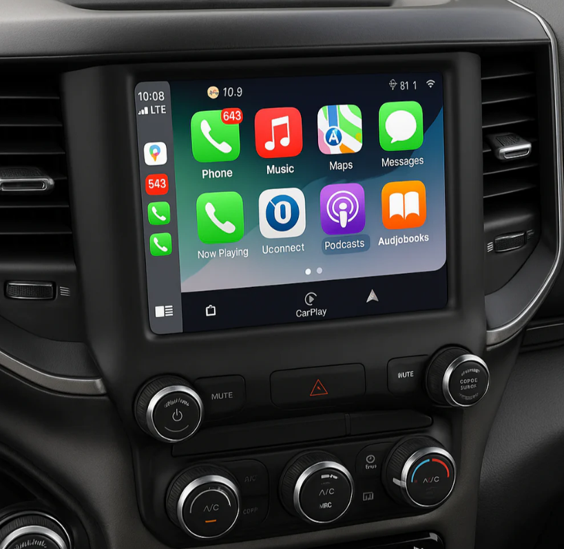 2019–2024 RAM 1500/2500/3500 UBD Uconnect 5 8.4″ Touchscreen Upgrade Kit (Wireless CarPlay / Android Auto)