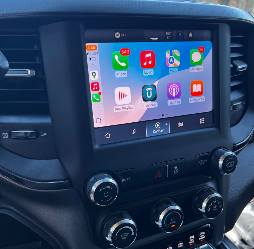 2019–2024 RAM 1500/2500/3500 UBD Uconnect 5 8.4″ Touchscreen Upgrade Kit (Wireless CarPlay / Android Auto)
