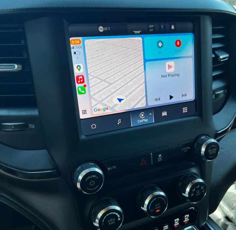 2019–2024 RAM 1500/2500/3500 UBD Uconnect 5 8.4″ Touchscreen Upgrade Kit (Wireless CarPlay / Android Auto)